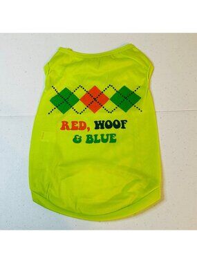 RED WOOF & BLUE Light green small dog shirt Fourth of July Patriotic pet shirt